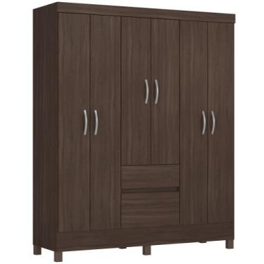 Imagem de Guarda Roupa Casal Demóbile Flash II 6 portas 2 gavetas Café touch 205