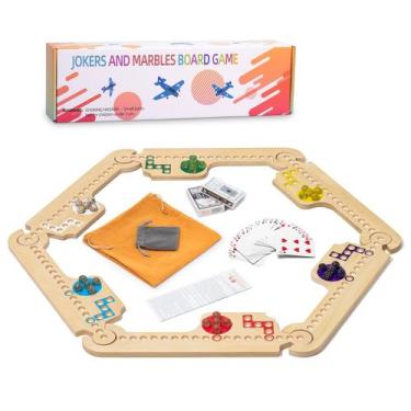 Imagem de Jogo de tabuleiro Jokers and Marbles Wooden para 2-6 jogadores - banba