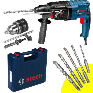 Imagem de Martelete SDS-Plus 820W 2,7 kg gbh 2-24D Perfurador Rompedor bosch + Mandril c/ Adaptador + 5 Brocas