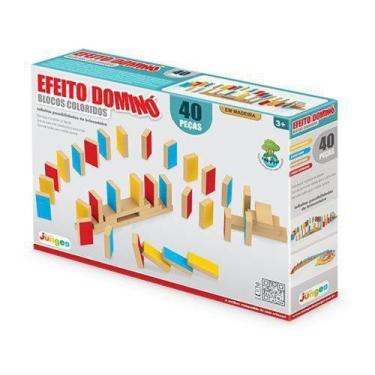 Imagem de Jogo Efeito Domino Blocos Coloridos 40 Peças - Junges - Brinquedos Jun