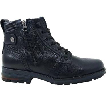 Imagem de Coturno Masculino em Couro Casual Dia a Dia Com Zíper Lateral Bico Redondo Pegada 181314