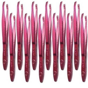 Imagem de Pinça De Sobrancelha Profissional Nzx Rosa Atacado 12 Uni