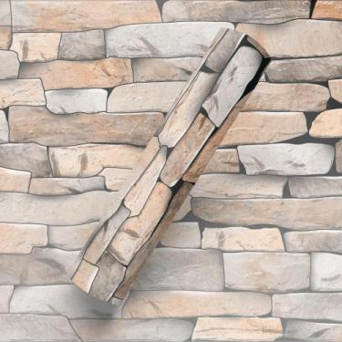Imagem de Papel de Parede Adesivo Tema Canjiquinha Pedra Rustica - Deliquadros, 