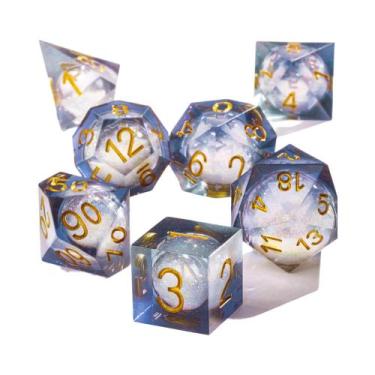Imagem de Conjunto De Dados Poliédricos De Folha De Ouro Verde Para Dungeons And