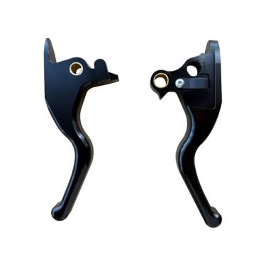 Imagem de COKTNNI Alavanca de freio de embreagem de 3 dedos para motocicleta CNC alavanca de freio de embreagem de mão curta adequada para Harley Low Rider/S Softail Sport Glide Street Bob (Preto)