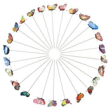 Imagem de IEUDNS 25x Estacas de borboletas que brilham no escuro para jardim, decorações para áreas externas, enfeites de gramado para inauguração de fazenda,