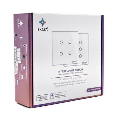 Imagem de Interruptor de Parede 4x4 com 4 Botões e Wifi+BLE Branco - EKAZA
