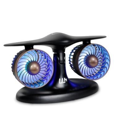 Imagem de Enlightcode Ventilador de mesa turbo – Ventilador de mesa elétrico portátil com inclinação ajustável para resfriamento silencioso, preto