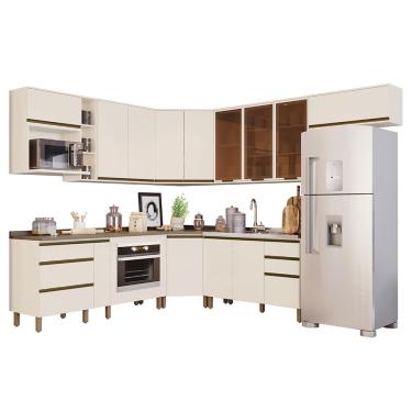 Imagem de Cozinha Completa de Canto 13 Peças Connect - Móveis Henn  Off White