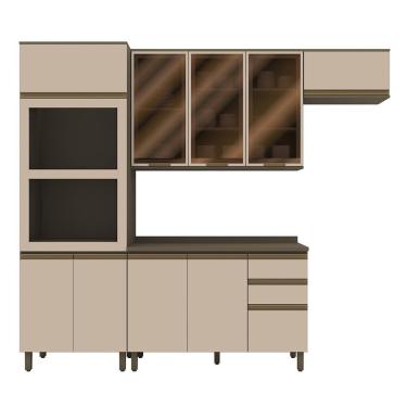 Imagem de Cozinha Modulada Connect 4 Peças com Torre Quente 2 Fornos - Móveis Henn Duna/Cristal