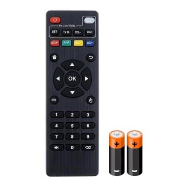 Imagem de Controle Remoto Compativel Box Universal para Smart TV Preto, Com Pilhas Incluídas.