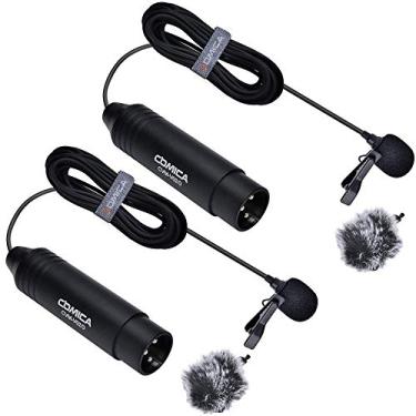 Imagem de Microfone de lapela XLR Lavalier, Comica CVM-V02 Omni-direcional de 3 pinos para câmeras de vídeo Canon Sony, Panasonic, Zoom H4n H5 H6n Tascam DR-40 DR-60D DR-70D DR-100 (pacote com 1,8 metros)