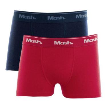 Imagem de Kit c/6 Cuecas Boxer Mash Infantil 110.07, M, Vermelho/Azul marinho