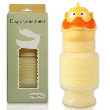 Imagem de Lpluziyyds Mictório de emergência escalável, vaso sanitário portátil de 600 ml para carro, mini acampamento ao ar livre, viagem, encolhível, pessoal, móvel, vaso sanitário, garrafa de xixi para