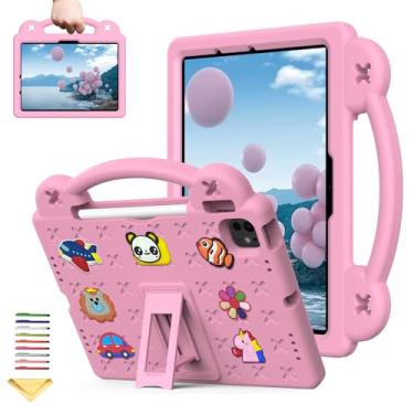 Imagem de UUcovers Capa infantil para iPad Air de 11 polegadas M2 2024 com suporte para lápis/suporte/alça leve, fofa e macia, espuma vinílica acetinada, à prova de choque, capa para iPad Air 6ª geração, urso