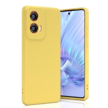 Imagem de Boaixiaen Capa para celular Moto G Stylus 5G 2024, de silicone líquido, fina, macia, de TPU (poliuretano termoplástico), proteção total à prova de choque para G Stylus 5G 2024 (amarelo)
