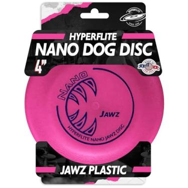 Imagem de Hyperflite Nano Jawz Disc Disco para cães de 10 cm (24 g) | Mini disco voador oficial Skyhoundz para cães pequenos e filhotes | Brinquedo de caça leve para quintal e praia | Anti-reflexo - Rosa\