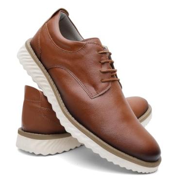 Imagem de Sapato Social Masculino Oxford Sintético Com Cadarço Confortável e Durável Para Uso Diário e Eventos - Onix Shoes (Caramelo, BR, Adulto, Numérico, 39)