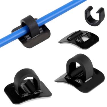 Imagem de Guia de cabo de bicicleta, 10 pacotes de clipes de cabo de bicicleta grampos C com assento de liga adesiva para cabos de câmbio de freio ou tubo de óleo