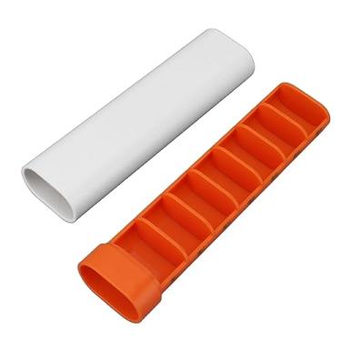 Imagem de Organizador de medicina de 7 dias Mini 7 Grids Organizer Container Box para suplementos Vitaminas Viagem para casa Plástico ABS 17.6x4.4x2.6cm (Laranja branca)