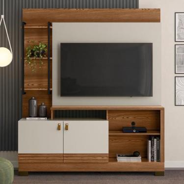 Imagem de Estante para TV Até 50 Polegadas Alagoas Freijó/Off White - Linea Bras