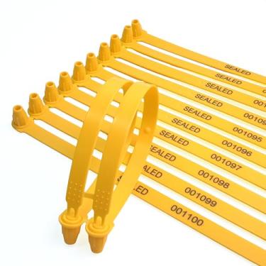 Imagem de 100 peças de vedação de caminhão de plástico, inviolável, cada selo é numerado sequencialmente, uso para caminhões de logística, reboque, vedação de plástico descartável de recipiente, tipo plug-in