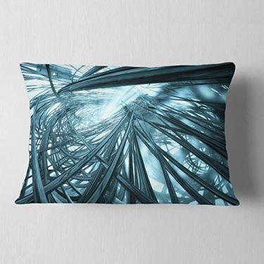 Imagem de Designart Fractal 3D Stripes Everywhere' Sala de estar lombar, sofá, almofada de alta qualidade + capa de almofada impressa em ambos os lados 30,48 cm x 50,8 cm