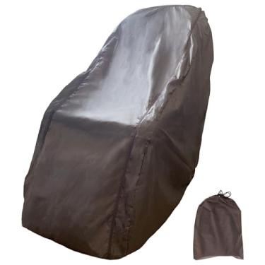 Imagem de Protetor de sofá reclinável, capa de cadeira de massagem, capa de cadeira reclinável, impermeável, portátil, capa de sofá com bolsa de armazenamento para pátio doméstico (marrom)