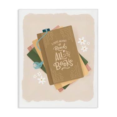 Imagem de Stupell Industries Want To Read All The Books Canvas Wall Art, design de Sandra Picco, 76 x 61 cm
