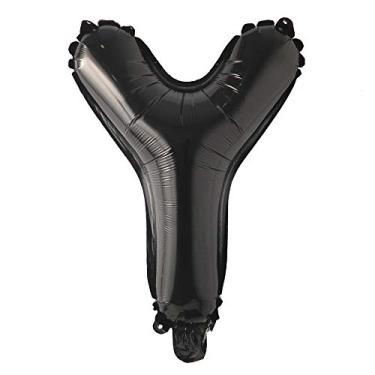 Imagem de 101 cm preto grande letras bailarina decoração de festa de aniversário para crianças, adultos, balão de chá de bebê, balão de hélio (101 cm, preto Y)