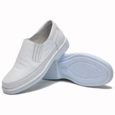 Imagem de Sapato Mocassim Social Branco Casual Médico Saúde Enfermagem - Habytto