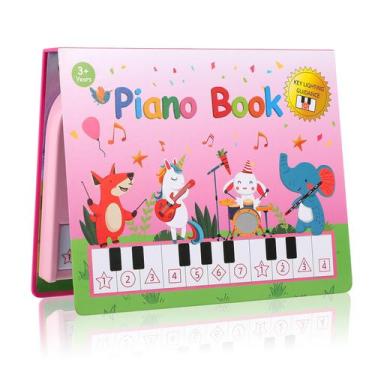 Imagem de Livro musical de brinquedo de piano para meninas de 3 a 5 anos com 10 