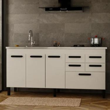Imagem de Gabinete de Cozinha 5 Gavetas 3 Portas 194cm Grande 100% Mdf - Rainha 