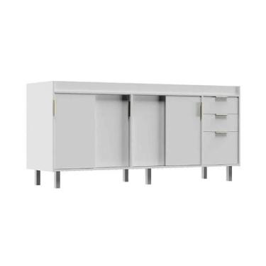 Imagem de Balcão de Cozinha 4 Portas de Correr 3 Gaveta 100% MDF 174cm - Rainha 