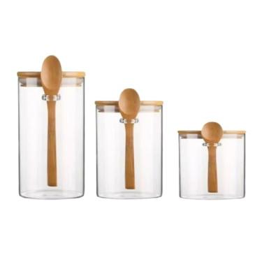 Imagem de Potes De Vidro HerméTico Com Tampa - Organizador Multiuso Para Cozinha(KIT 3 970mL (10x15cM))