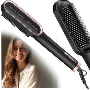 Imagem de Escova Alisadora Mondial EA-07 Preto/Rose 36W Bivolt Alisamento Instantâneo Cerâmica Tourmaline Íon 230°C