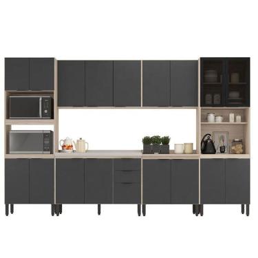 Imagem de Cozinha Modulada Firenze Fmt006 Avena Touch Grafito - Demóbile