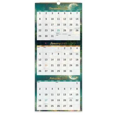 Imagem de Calendário de parede Pinchoco 2025 Display de 3 meses 11x26 cm verde