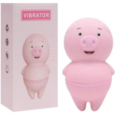Imagem de Massageador Vibratório em Forma de Porquinho, Rosa, Plástico, Design Divertido, Portátil