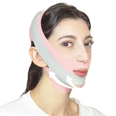 Imagem de Máscara de levantamento de linha V, alça de queixo para dormir, alça de levantamento de rosto, máscara de levantamento de queixo, modelador de queixo, alça de mandíbula, redutor de queixo duplo, fita