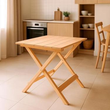 Imagem de Mesa de Bar de madeira dobr vel Ismalu, Natural