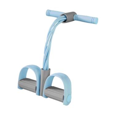 Imagem de Vaveren Faixa elástica para exercícios abdominais, corda elástica para puxar o tornozelo, pedal para mulheres, Cinza Azul