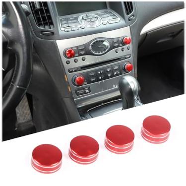 Imagem de Aotumcer Tampa do botão de volume do ar condicionado compatível com Infiniti G37 2008-2013 G35 2007-2008 G25 2011 2012 Q60 2014 2015 Alumínio Ar Condicionado Volume Tune Button Trim Acessórios
