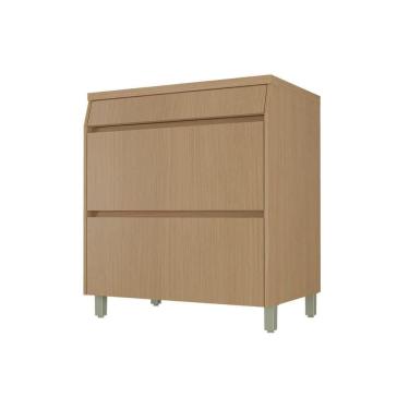 Imagem de Gabinete De Cozinha Modulado C- Tampo Simone Mendes C- 1 Porta E 1 Gaveta 80cm Carvalho-greice - Nesher