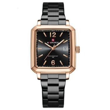 Imagem de Relógio Masculino Design Quadrado Casual Esportivo De Quartzo Impermeavel Preto