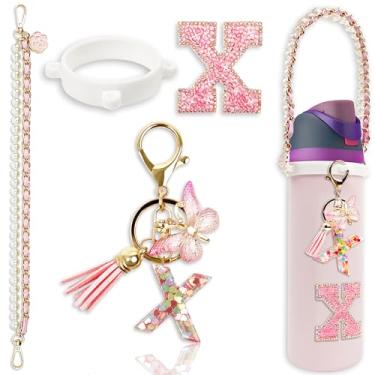 Imagem de Acessórios de letras para garrafas de água Owala – 680 g 947 g 1,134 g, com lindo pingente inicial e alça de alça, compatível com Free Sip, copo de café, Owala Kids, Sway, Stanley Cup Accessories