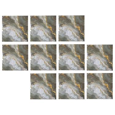 Imagem de Placa Adesiva Marmore 3D Kit 10 uni Obra Reforma Casa Quarto Sala Cozinha Banheiro Painel Papel de Parede Moderno