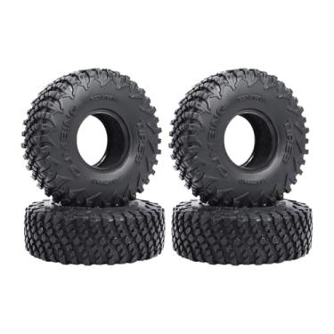 Imagem de MERIGLARE Kit de 4 peças para upgrade de pneus de borracha RC, acessórios para montagem DIY, pneus de substituição modificados 1.0 para veículos RC TRX4M 1/18