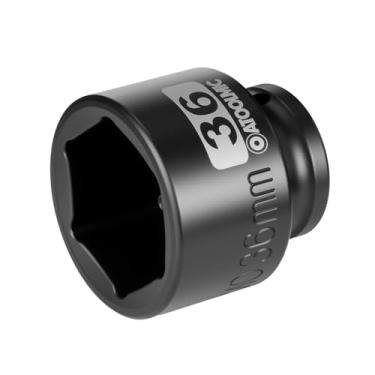 Imagem de ATOOLMIC Soquete de impacto raso, métrico, unidade de 1/2 polegada, 36 mm, 6 pontos (raso AT1236S)
