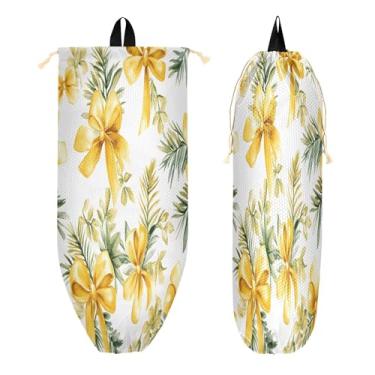 Imagem de xigua Suporte para saco plástico em aquarela dourado com cordão 1 pacote, organizador reutilizável para bolsas, meias, roupas íntimas e gravatas